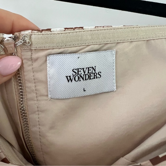 Seven Wonders Milani Chocolate Geo Satin Pant & Scarf Top Set- Large (US 8) - Picture 8 of 11